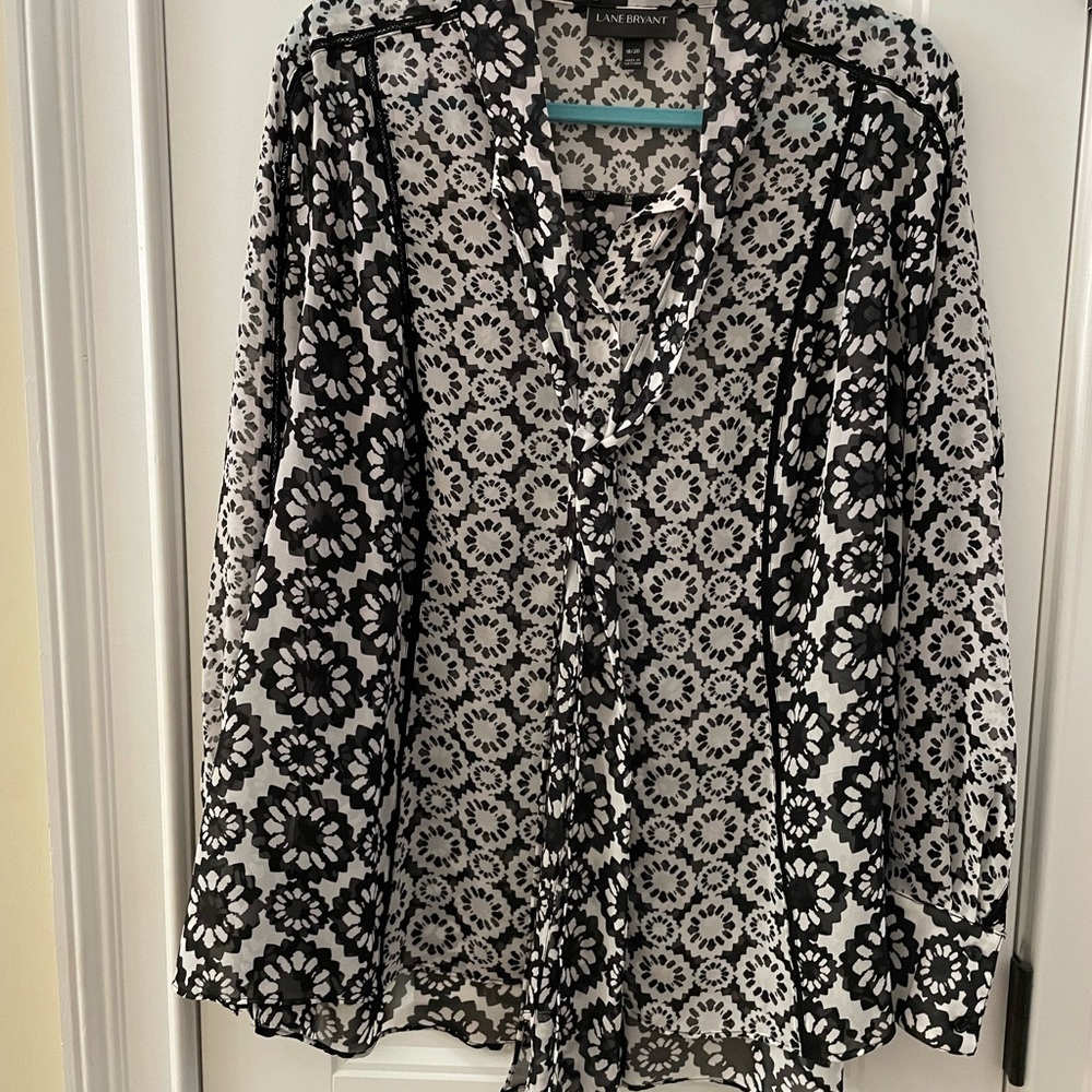 Lane Bryant Black and White Floral Women's Top